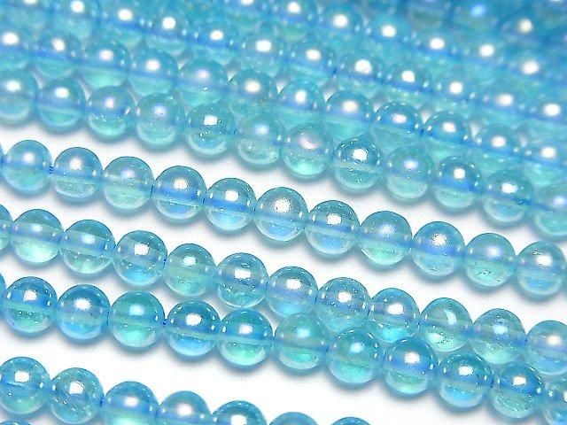 [Video] Light blue flash crystal Round 4mm 1strand beads (aprx.15inch/36cm)