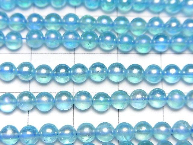[Video] Light blue flash crystal Round 4mm 1strand beads (aprx.15inch/36cm)