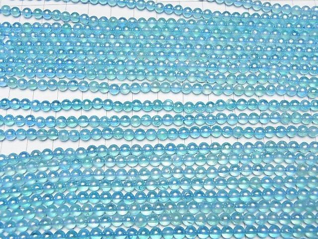 [Video] Light blue flash crystal Round 4mm 1strand beads (aprx.15inch/36cm)