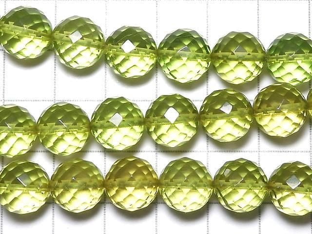 [Video][One of a kind] Green Amber AAA- Faceted Round 10mm 1strand beads (aprx.16inch/39cm) NO.7