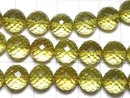 [Video][One of a kind] Green Amber AAA- Faceted Round 10.5mm 1strand beads (aprx.16inch/40cm) NO.8