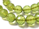 [Video][One of a kind] Green Amber AAA- Faceted Round 10mm 1strand beads (aprx.16inch/39cm) NO.9