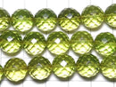 [Video][One of a kind] Green Amber AAA- Faceted Round 10mm 1strand beads (aprx.16inch/39cm) NO.9