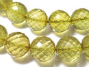 [Video][One of a kind] Green Amber AAA- Faceted Round 11.5mm 1strand beads (aprx.16inch/40cm) NO.10