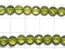 [Video][One of a kind] Green Amber AAA- Faceted Round 5.5mm Necklace NO.2