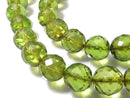 [Video][One of a kind] Green Amber AAA- Faceted Round 7.5mm Necklace NO.5