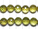 [Video][One of a kind] Green Amber AAA- Faceted Round 9-11mm Necklace NO.8
