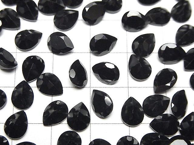 [Video]High Quality Black Spinel AAA Loose stone Pear shape Faceted 8x6mm 5pcs
