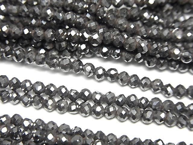 [Video]High Quality! Magnetic! Hematite Rough Faceted Round 3mm 1strand beads (aprx.14inch/35cm)
