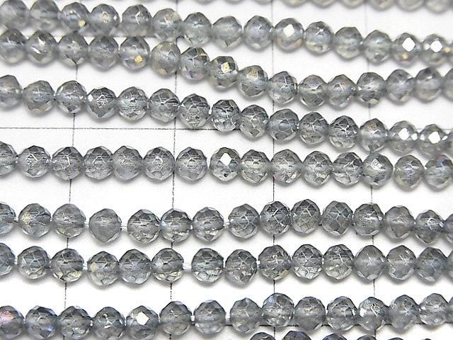 [Video]High Quality! Gray Flash Crystal Faceted Round 3mm 1strand beads (aprx.15inch/36cm)