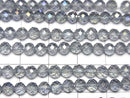 [Video]High Quality! Gray Flash Crystal Faceted Round 4mm 1strand beads (aprx.15inch/36cm)