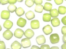 [Video] Lime Green Chalcedony AAA Square Cabochon 6x6mm 5pcs