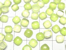 [Video] Lime Green Chalcedony AAA Square Cabochon 6x6mm 5pcs