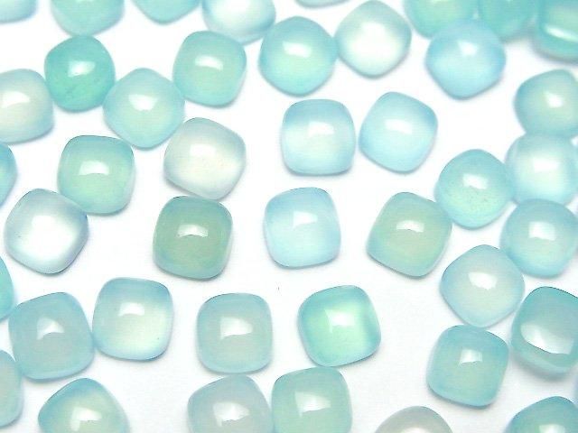 [Video] Sea Blue Chalcedony AAA Square Cabochon 6x6mm 5pcs