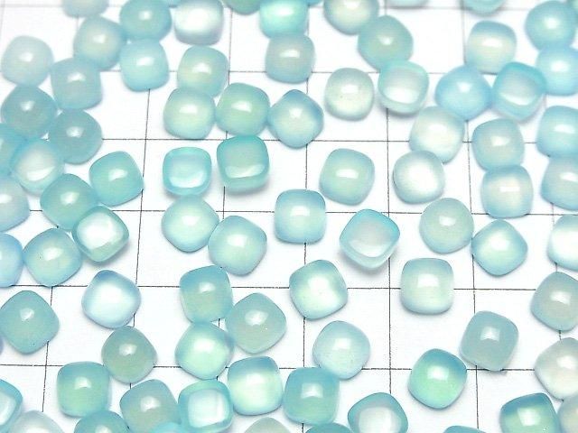 [Video] Sea Blue Chalcedony AAA Square Cabochon 6x6mm 5pcs