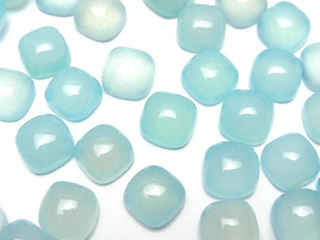 [Video] Sea Blue Chalcedony AAA Square Cabochon 8x8mm 3pcs