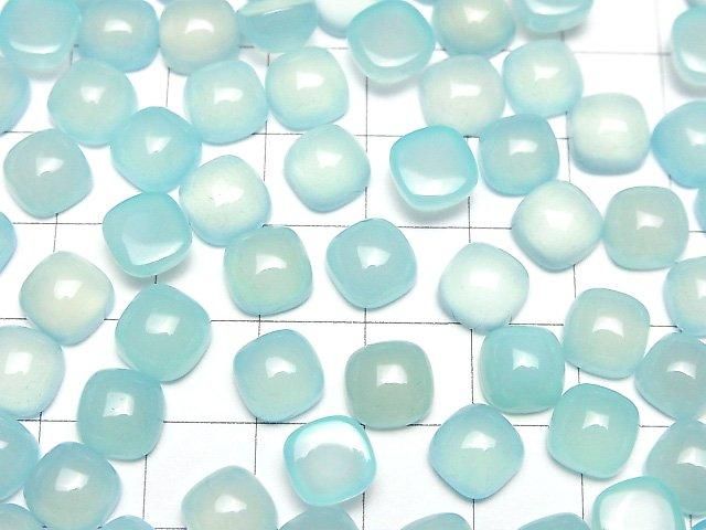 [Video] Sea Blue Chalcedony AAA Square Cabochon 8x8mm 3pcs