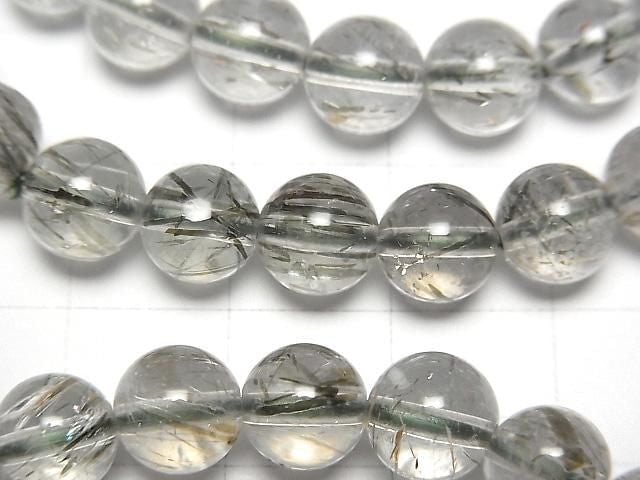 [Video]Actinolite in Quartz AAA- Round 7mm Bracelet