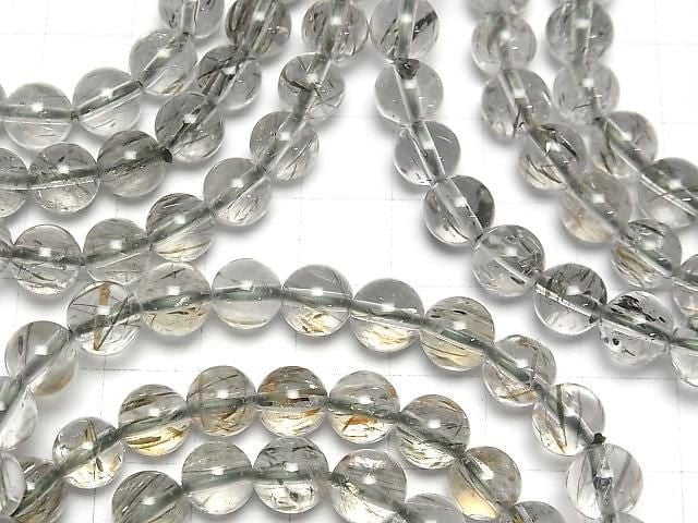 [Video]Actinolite in Quartz AAA- Round 7mm Bracelet