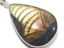 [Video][One of a kind] Rainbow Labradorite AAA- Carved Pendant Silver925 NO.6