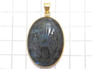 [Video][One of a kind] Rainbow Labradorite AAA- Carved Pendant 18KGP NO.15