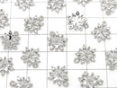 Metal parts Snow crystal charm 13x11mm Silver color (with CZ) 2pcs