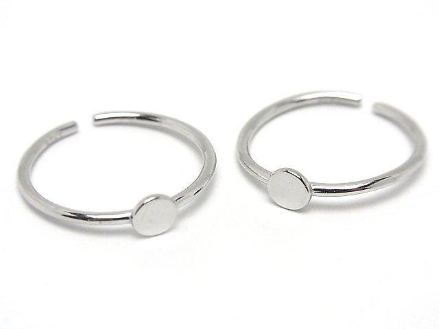 [Video] Silver925 Ring, Round Disc 4mm, Rhodium Plated, One Size Fits All, 1pc