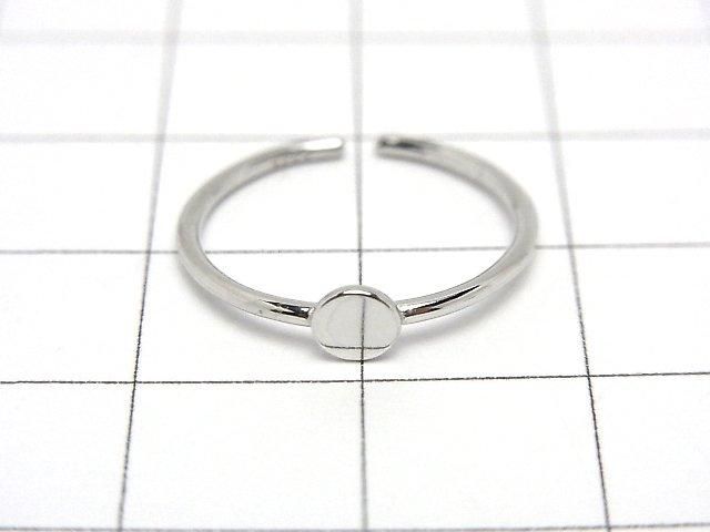 [Video] Silver925 Ring, Round Disc 4mm, Rhodium Plated, One Size Fits All, 1pc
