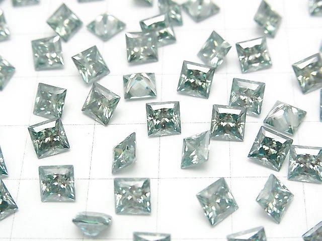 [Video] Moissanite AAA Loose stone Princess cut 5x5mm [Green] 1pc