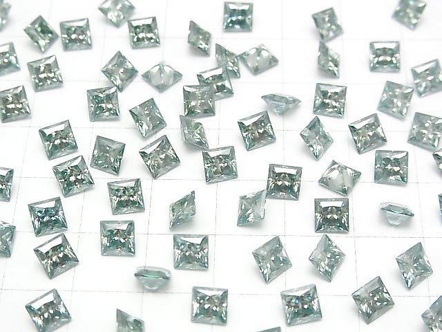 [Video] Moissanite AAA Loose stone Princess cut 5x5mm [Green] 1pc
