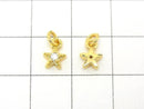Metal parts Star motif charm 5.5x5.5mm Gold color (with CZ) 3pcs