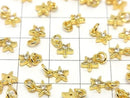 Metal parts Star motif charm 5.5x5.5mm Gold color (with CZ) 3pcs