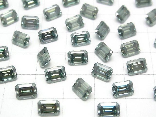 [Video] Moissanite AAA Loose stone Rectangle Faceted 7x5mm [Green] 1pc