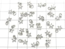 Metal parts Star motif charm 5.5x5.5mm Silver color (with CZ) 3pcs
