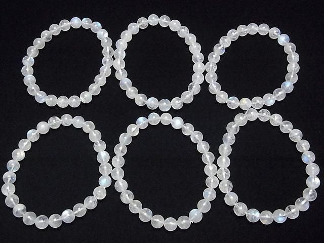 [Video] Rainbow Moonstone AAA-Round 7-7.5mm Bracelet