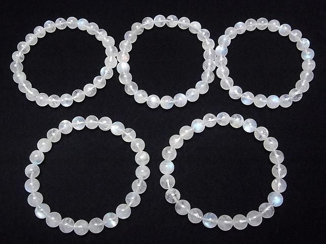 [Video] Rainbow Moonstone AAA- Round 8mm Bracelet