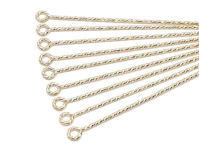 14KGF Eye Pin [0.76x44.5mm] Sparkle 1pc