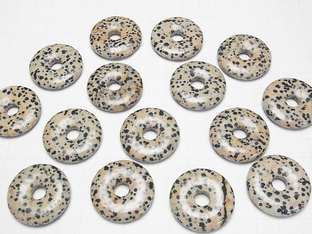 [Video] Dalmatian Jasper Coin (Donut) 30x30mm 1pc