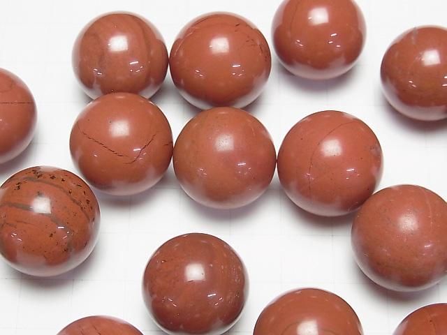 [Video] Red Jasper Sphere, Round 20mm 2pcs