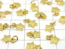 Metal parts End Charm with Jump Ring Star 6x6mm Gold color 3pcs