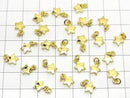 Metal parts End Charm with Jump Ring Star 6x6mm Gold color 3pcs