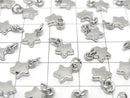 Metal parts End Charm with Jump Ring Star 6x6mm Silver color 3pcs
