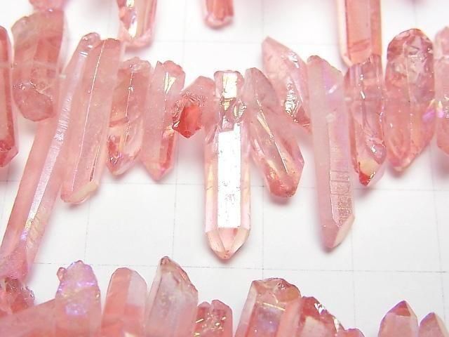 [Video] Crystal Natural Point Cut AB Coating Red Color 1 Strand Beads (aprx.15inch/37cm)