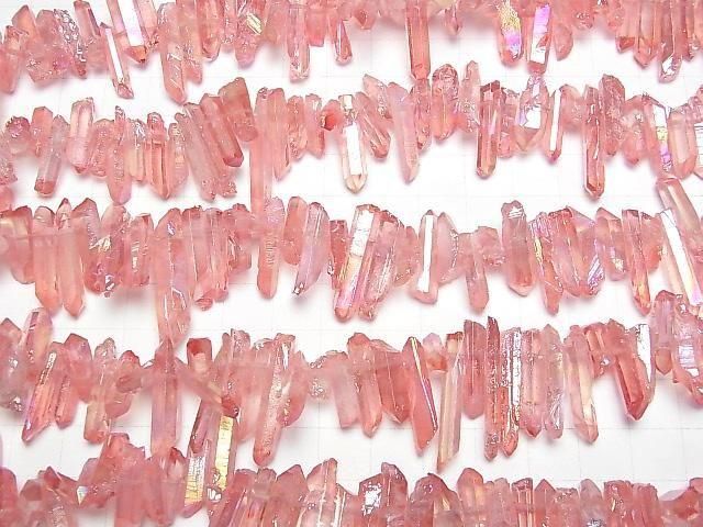 [Video] Crystal Natural Point Cut AB Coating Red Color 1 Strand Beads (aprx.15inch/37cm)
