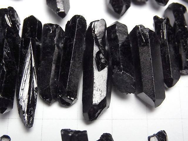 [Video] Crystal Natural Point Cut Black Color Coating 1strand beads (aprx.15inch/37cm)