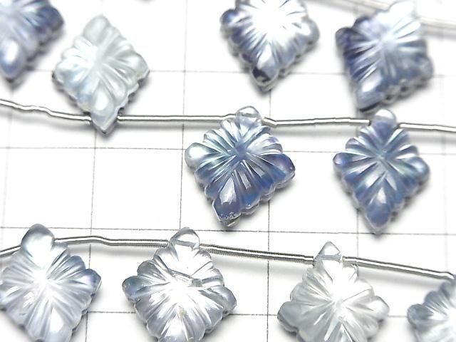[Video] Lapislazuli x White Shell x Crystal AAA- Rosette Carving 1strand (6pcs)