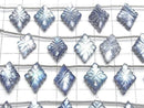 [Video] Lapislazuli x White Shell x Crystal AAA - Lozenge Carving 1 strand (6 pieces)