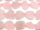 [Video]Rose Quartz AA++ Rough Nugget 1strand beads (aprx.16inch/40cm)