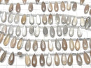 [Video]High Quality Brown-Gray Moonstone AA++ Pear shape (Smooth) 14x6mm half or 1strand (18pcs)
