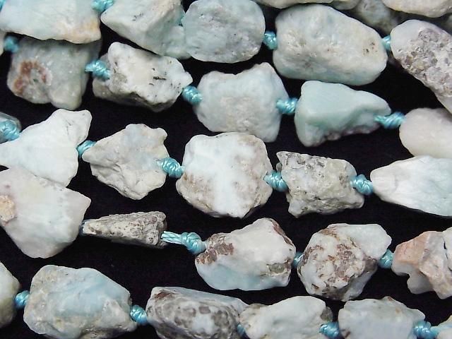 [Video] Larimar Pectolite A+ Rough Rock Nugget 1strand beads (aprx.15inch/38cm)